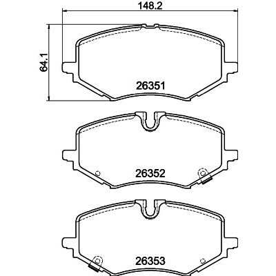 Set di pastiglie freno HELLA 8DB 355 044-941