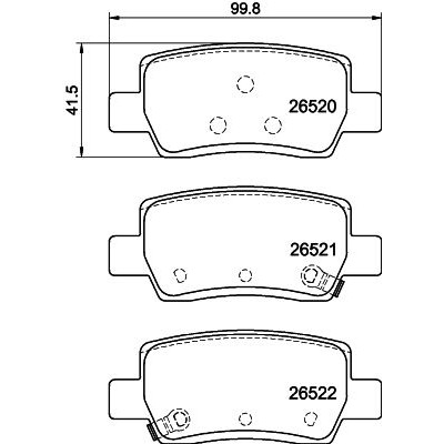 Set di pastiglie freno HELLA 8DB 355 045-941