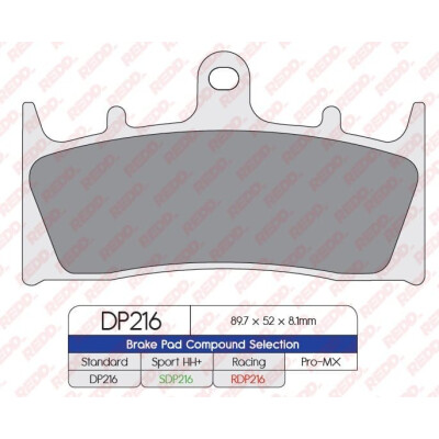 Pastiglie freno sportive sinterizzate SDP216HH+