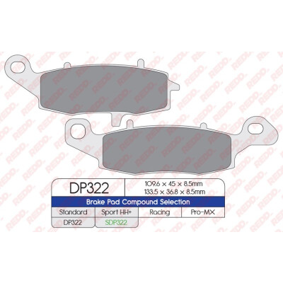 Pastiglie freno sportive sinterizzate SDP322HH+