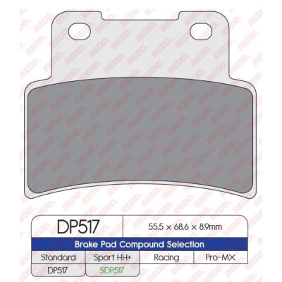 Pastiglie freno sportive sinterizzate SDP517HH+