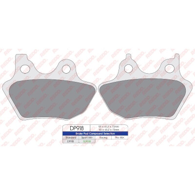 Pastiglie freno sportive sinterizzate SDP918HH+