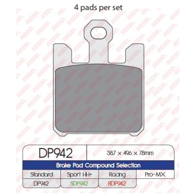Pastiglie freno sportive sinterizzate SDP942HH+