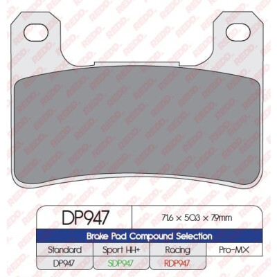 Pastiglie freno sportive sinterizzate SDP947HH+