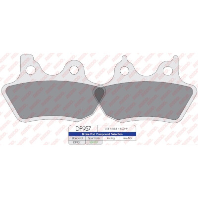 Pastiglie freno sportive sinterizzate SDP957HH+