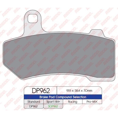 Pastiglie freno sportive sinterizzate SDP962HH+