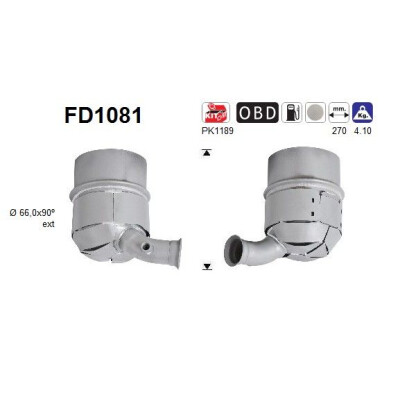 Filtro antiparticolato / particellare, Impianto gas scarico FD1081 AS