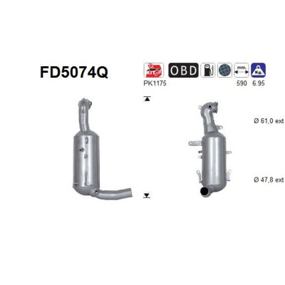 Filtro antiparticolato / particellare, Impianto gas scarico FD5074Q AS