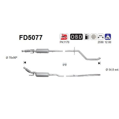 Filtro antiparticolato / particellare, Impianto gas scarico FD5077 AS