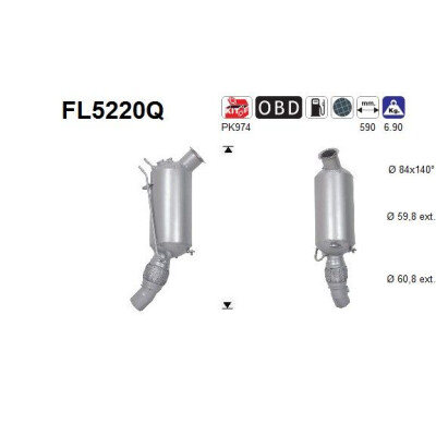 Filtro antiparticolato / particellare, Impianto gas scarico FL5220Q AS
