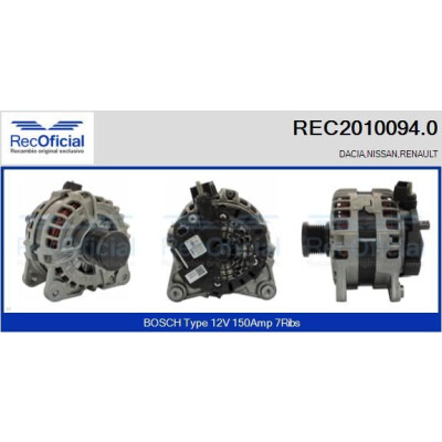 Alternatore REC20100940 RECOFICIAL