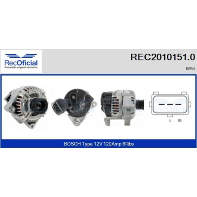 Alternatore REC20101510 RECOFICIAL