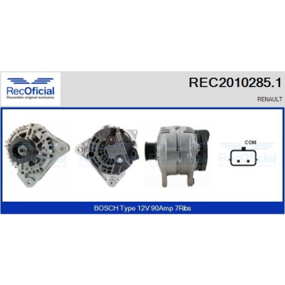 Alternatore REC20102851 RECOFICIAL