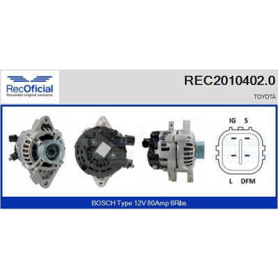 Alternatore REC20104020 RECOFICIAL