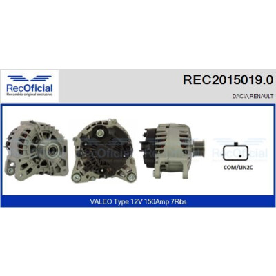 Alternatore REC20150190 RECOFICIAL