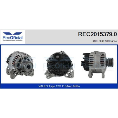 Alternatore REC20153790 RECOFICIAL