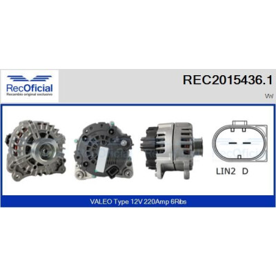 Alternatore REC20154361 RECOFICIAL