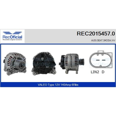 Alternatore REC20154570 RECOFICIAL