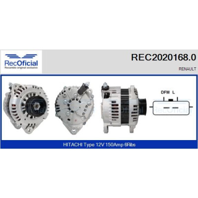 Alternatore REC20201680 RECOFICIAL