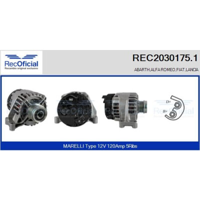 Alternatore REC20301751 RECOFICIAL