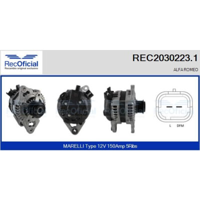 Alternatore REC20302231 RECOFICIAL