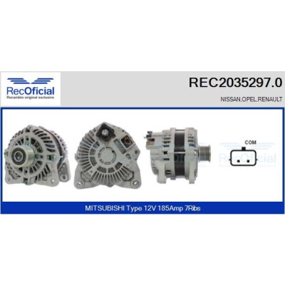 Alternatore REC20352970 RECOFICIAL