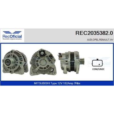 Alternatore REC20353820 RECOFICIAL