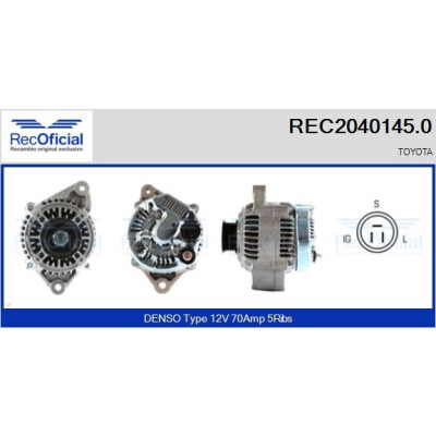 Alternatore REC20401450 RECOFICIAL