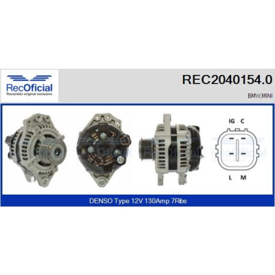 Alternatore REC20401540 RECOFICIAL