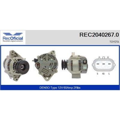Alternatore REC20402670 RECOFICIAL