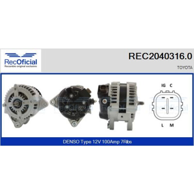Alternatore REC20403160 RECOFICIAL