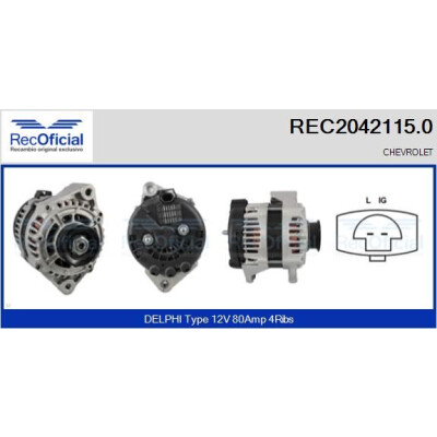 Alternatore REC20421150 RECOFICIAL