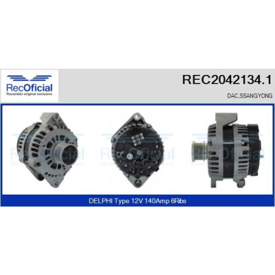 Alternatore REC20421341 RECOFICIAL