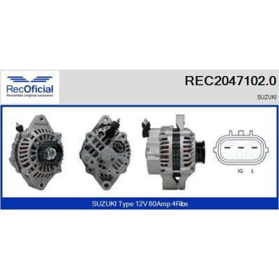 Alternatore REC20471020 RECOFICIAL