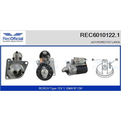 Motorino d'avviamento REC60101221 RECOFICIAL