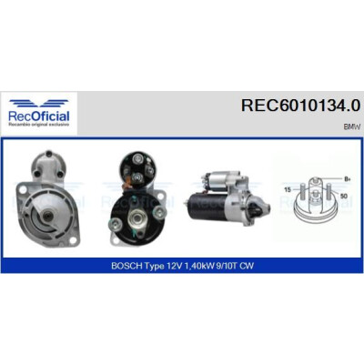 Motorino d'avviamento REC60101340 RECOFICIAL