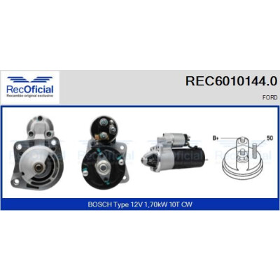 Motorino d'avviamento REC60101440 RECOFICIAL