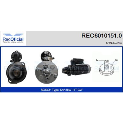 Motorino d'avviamento REC60101510 RECOFICIAL