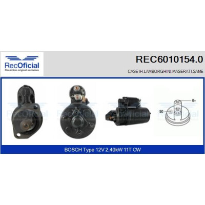 Motorino d'avviamento REC60101540 RECOFICIAL