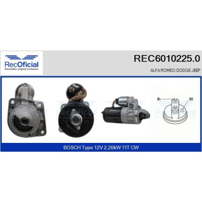 Motorino d'avviamento REC60102250 RECOFICIAL