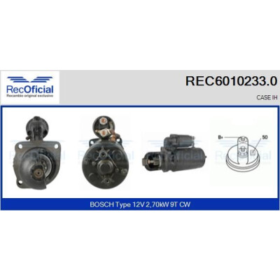 Motorino d'avviamento REC60102330 RECOFICIAL