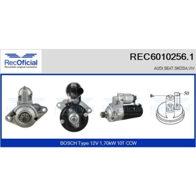 Motorino d'avviamento REC60102561 RECOFICIAL
