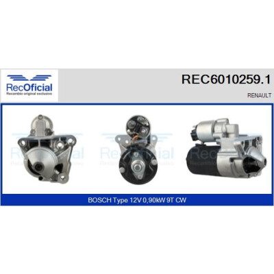 Motorino d'avviamento REC60102591 RECOFICIAL