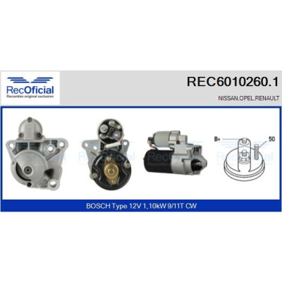 Motorino d'avviamento REC60102601 RECOFICIAL