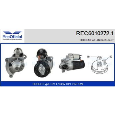 Motorino d'avviamento REC60102721 RECOFICIAL