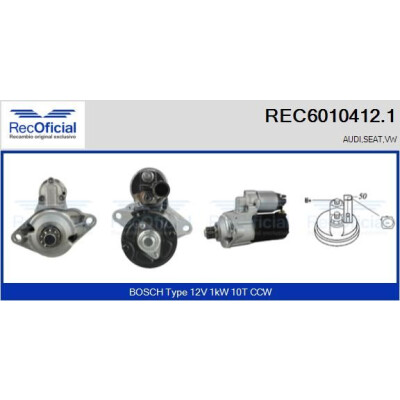 Motorino d'avviamento REC60104121 RECOFICIAL
