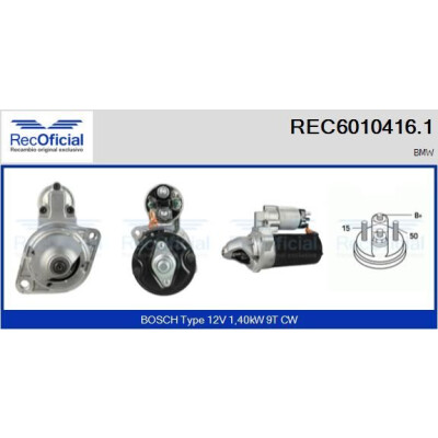 Motorino d'avviamento REC60104161 RECOFICIAL