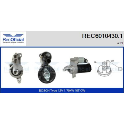 Motorino d'avviamento REC60104301 RECOFICIAL