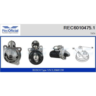 Motorino d'avviamento REC60104751 RECOFICIAL