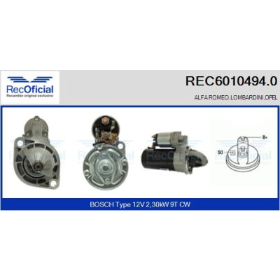 Motorino d'avviamento REC60104940 RECOFICIAL